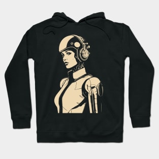 Cyborg woman retro cartoon Hoodie